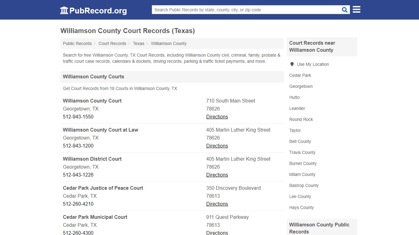 Free Williamson County Court Records (Texas Court Records)